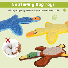Eneston duck toy squeaky and crinkle detail for sensory engagement.