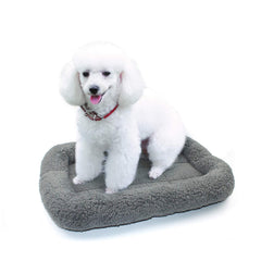Enjoying Cat Mat Bed with plush faux fur surface for cozy naps.