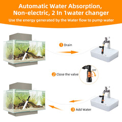 enomol aquarium siphon quick pump showing fast drainage with minimal effort