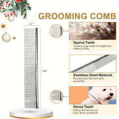 ENUKYCOM dense coat detangler for long and short fur eases mat prevention.