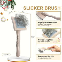 ENUKYCOM ergonomic wood-handle pins reduce hand fatigue during grooming sessions.