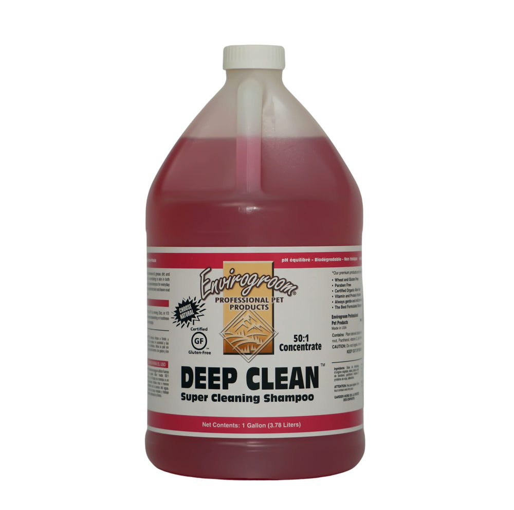 Envirogroom Deep Clean Shampoo 50:1 bottle for powerful degreasing and gentle coat conditioning