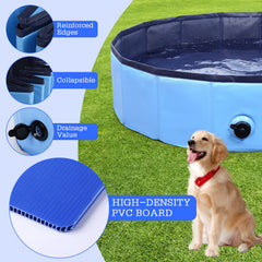 Eooqi Foldable Dog Pool with non-slip bottom keeps pets secure during bath.