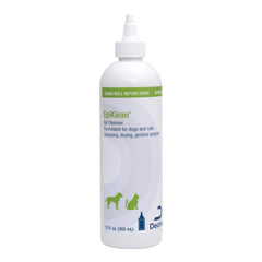 EpiKlean Ear Cleanser bottle pour demonstrates easy dispensing for pet ear care.