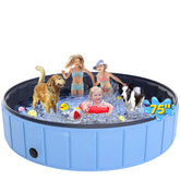 EPN large foldable dog pool 75x16 side view with non-slip surface