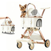 EPPMagice all-terrain stroller beige angled view showing stability on uneven ground