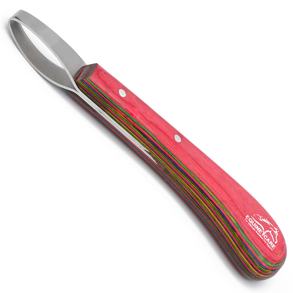 Equine Care double-edged J2 hoof trimming loop knife blade close-up for precise trimming