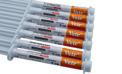 Equine Prime ivermectin label close up for accurate dosing.