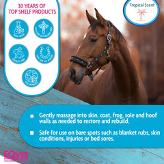 Eqyss Mega-Tek Equine Rebuilder used on blanket rub area for skin recovery