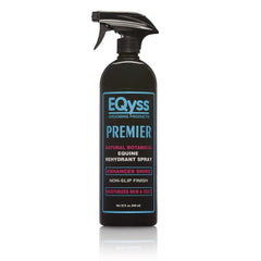 Eqyss Premier Equine Rehydrant Spray bottle front view shows moisturized coat shine.