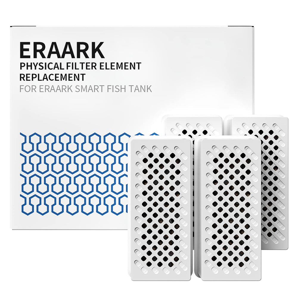 ERAARK filter media replacement pack beside a 5Gallon tank for clearer water.