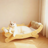 ERGTFVN Cat Scratcher Bed with wooden base, sturdy for daily use