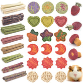 ERKOON 80pcs bunny chew toys with apple wood sticks for healthy chewing.