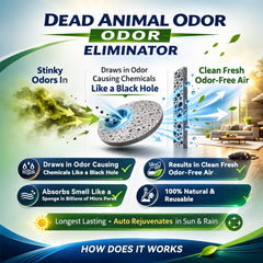 EROSMILE indoor outdoor odor eliminator suitable for ducts, garages, sheds with persistent smells.