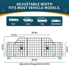 ERYTLLY dog car barrier, mesh front view, keeps pets contained