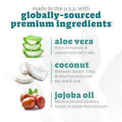 Espree hypoallergenic shampoo label closeup shows chemical-free care.