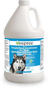 Espree Simple Shed Treatment bottle close-up, a salon-safe formula for professional grooming.