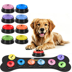 ESYELEC dog buttons starter pack with eight colorful keys for training