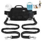 ETACCU two-dog leash with zipper pouch for hands-free walks