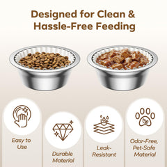 Etersky leak-resistant pet feeding mats guard surfaces during wet or mixed meals.