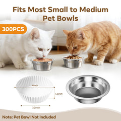 Etersky small pet bowl liner white 4x1-2 inch fits common bowls for easy meals.