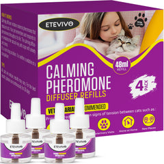 ETEVIVO cat calming diffuser in room creates a peaceful space for anxious cats.
