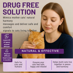 ETEVIVO diffuser plugged in quietly blends with home decor to support calm cats.