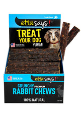 etta says! premium rabbit dog chews with a 4.5-inch texture for engaging chewing