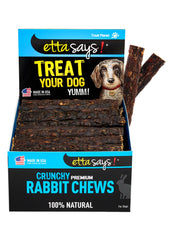 etta says! premium rabbit dog chews with a 4.5-inch texture for engaging chewing