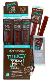 Etta Says! Yumm Sticks turkey jerky pack – convenient rewards for dogs.
