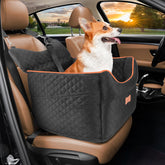 EUHAMS dog booster seat front view enhances visibility and security on car trips.