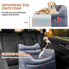 EUHAMS dog car seat elevated-view helps reduce anxiety on drives.