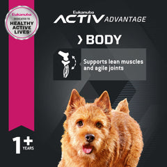 Eukanuba bag front view showing trusted small-breed formula.