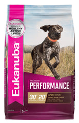 Eukanuba Premium Performance 30/20 Sport dry dog food in a 28 lb bag for active dogs