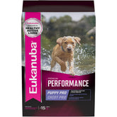 Eukanuba Premium Performance Pro Puppy bag highlights premium nutrition for active puppies.