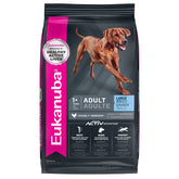 Eukanuba Puppy Large Breed dry dog food bag for large puppies' balanced growth.