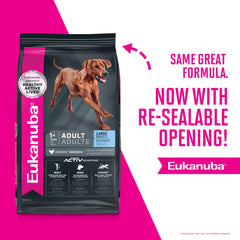 Close-up of kibble in Eukanuba formula supporting lean muscle growth.