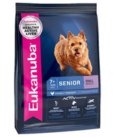 Eukanuba Senior Small Breed Dry Dog Food bag 14 lb promoting joint support and energy for small dogs.