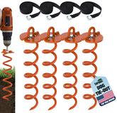 Eurmax 4pc spiral stakes pack enables quick outdoor anchoring.