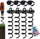Eurmax 4pc spiral stakes anchor canopies securely in windy weather.