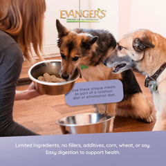 Evanger's Complements Rabbit ingredient label emphasizes a clean, grain-free recipe.