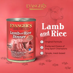 Serving bowl of Evanger's Heritage Classic Lamb & Rice Dinner, appealing texture at mealtime.