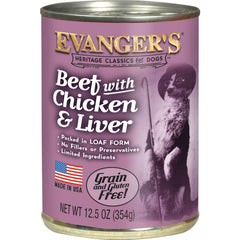Evanger's Heritage Classic no-grains formula, grain-free option for sensitive stomachs