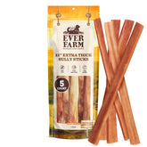 EVER FARM bully sticks 12-inch jumbo pack front view, ideal for long chew sessions with large dogs
