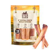 EVER FARM jumbo bully stick 6-inch for large dogs supports dental health during long chew sessions