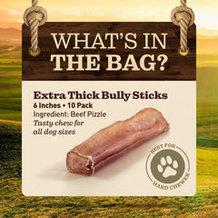 EVER FARM 6-inch jumbo bully stick for large dogs durable chew time