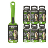 Evercare Giant Pet Roller refill six-pack in dark green, ideal for quick fur pickup on furniture