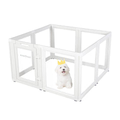 Everfront Clear View Dog Playpen shows transparent panels for calmer, easier supervision.
