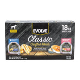 Evolve Classic Crafted Meals chicken recipe dog food in bowl, ideal as standalone meal for small dogs.