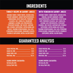 Evolve Classic Meals venison-wet dog food served in bowl for protein-rich option.